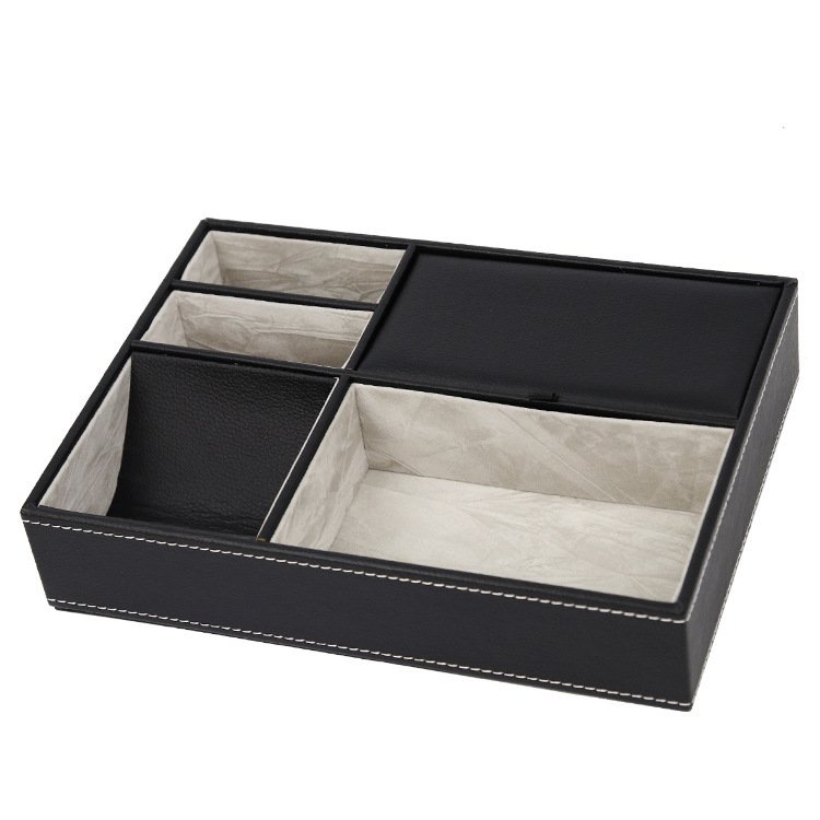 Leather-Look Valet Tray. Bedside & Desk Organiser for Men