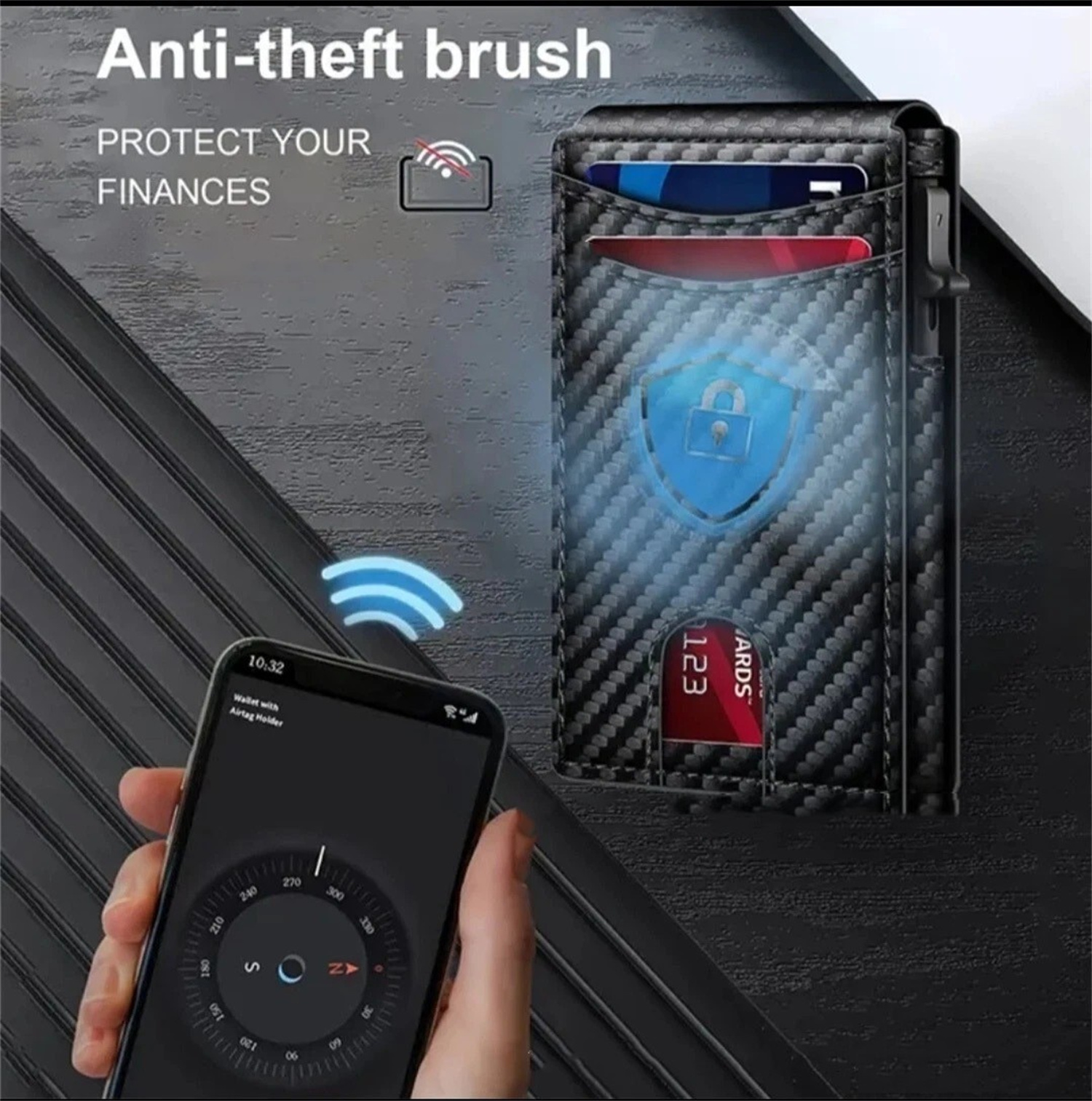 Mens Carbon Fibre Tactical Wallet. RFID Blocking — view 1