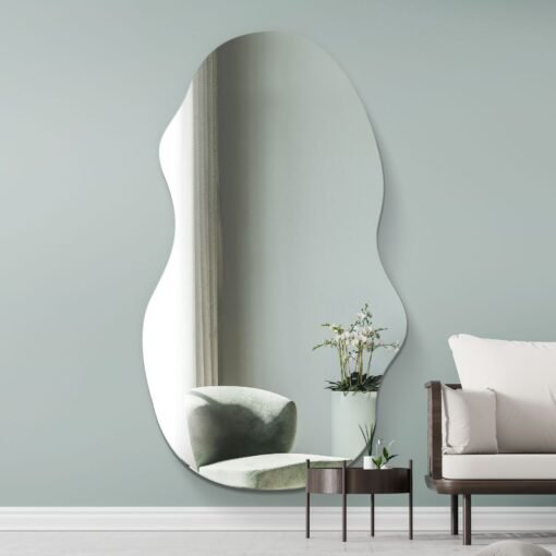 Asymmetric Torrent Modern Mirror - Large Frameless Mirror for Stylish Home Decor