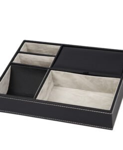 Leather-Look Valet Tray | Bedside & Desk Organiser for Men